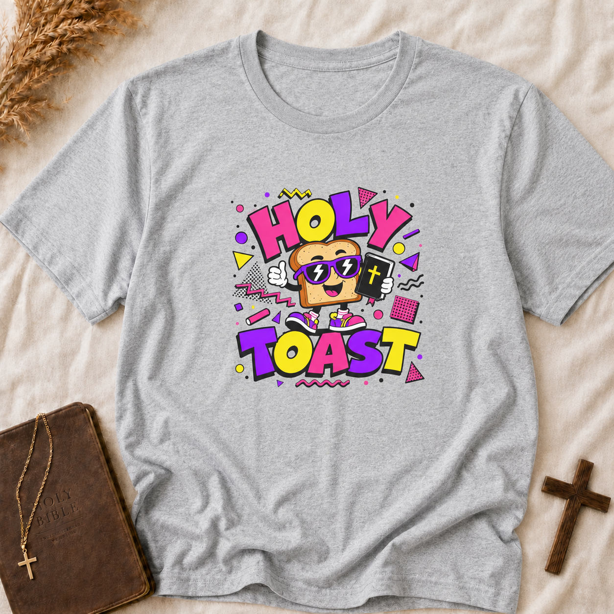 Holy Toast T-Shirt — Cute Retro Cartoon Breakfast Graphic Tee