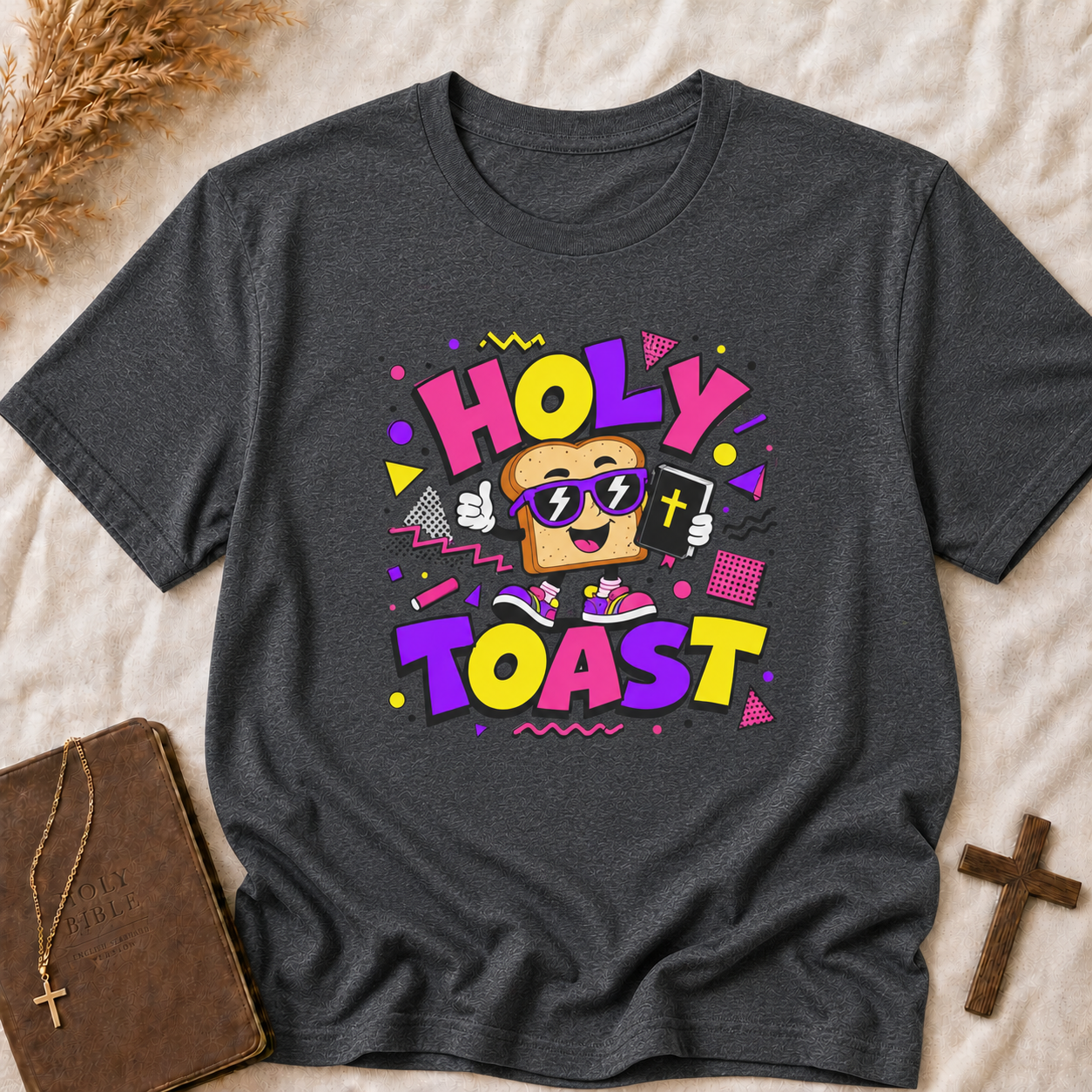 Holy Toast T-Shirt — Cute Retro Cartoon Breakfast Graphic Tee