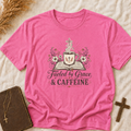 Christian Coffee T-Shirt — "Fueled by Grace & Caffeine" Inspirational Tee