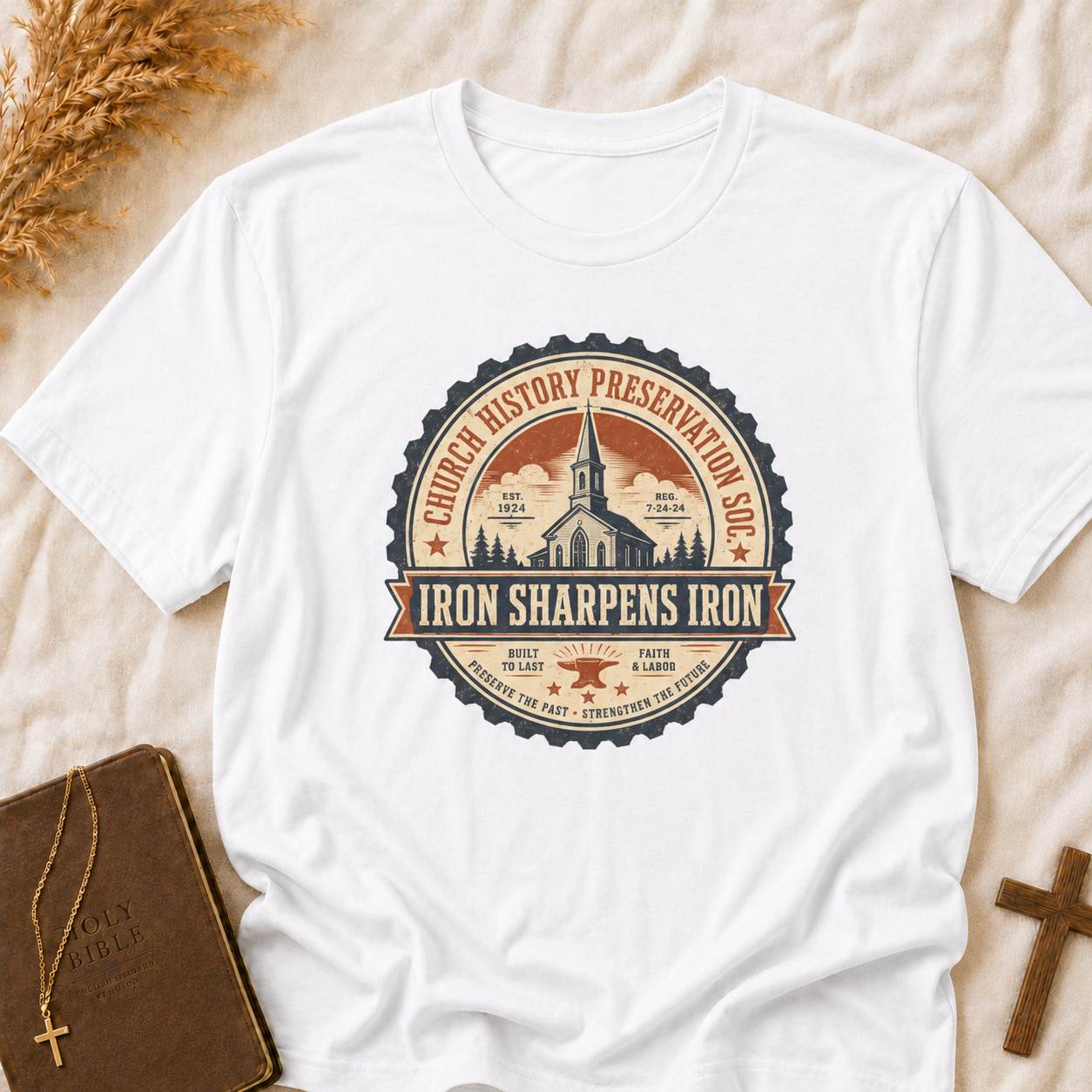Church History Preservation Society "Iron Sharpens Iron" T-Shirt