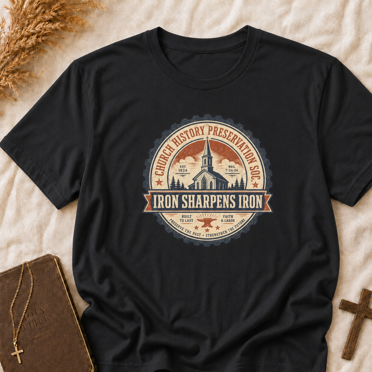 Church History Preservation Society "Iron Sharpens Iron" T-Shirt