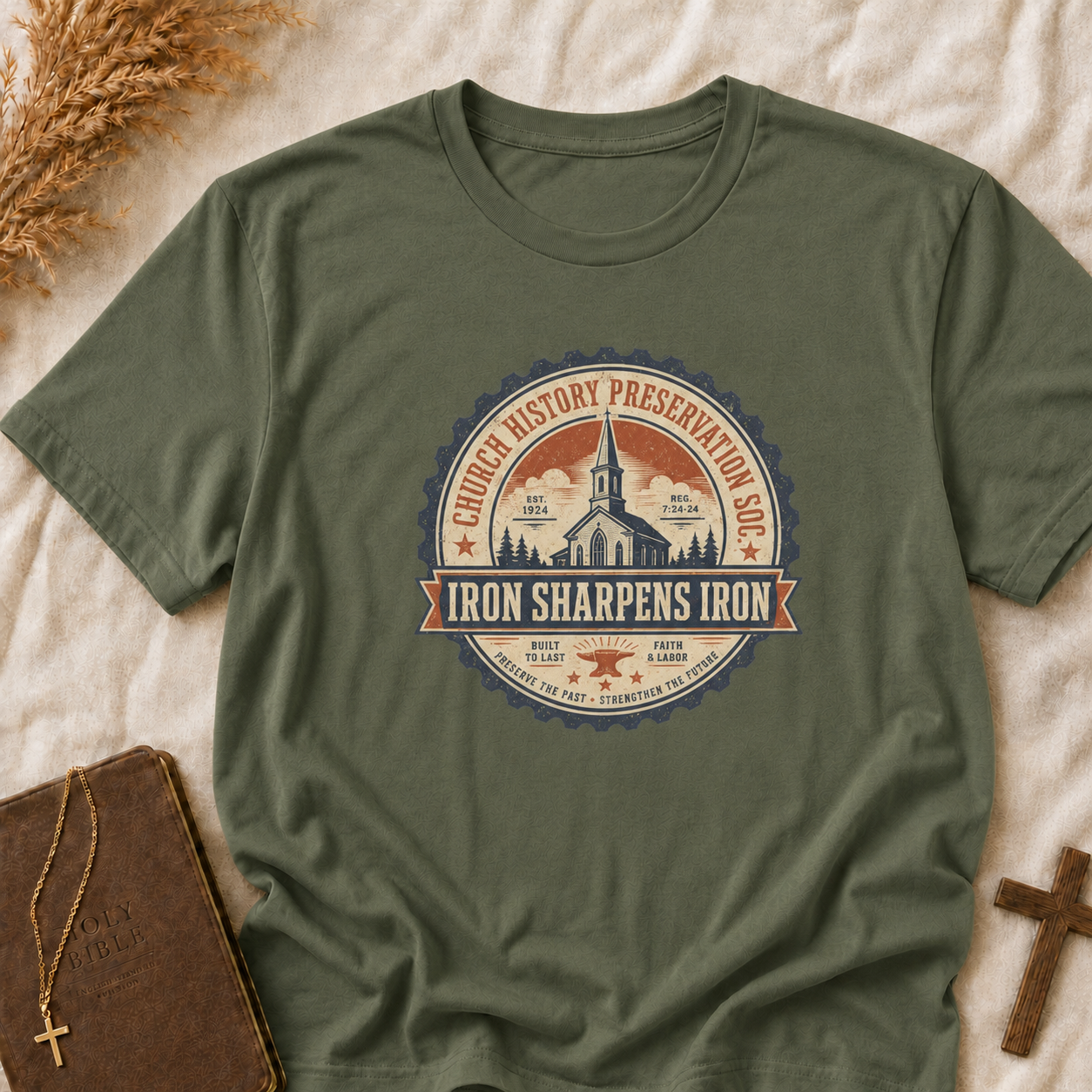 Church History Preservation Society "Iron Sharpens Iron" T-Shirt