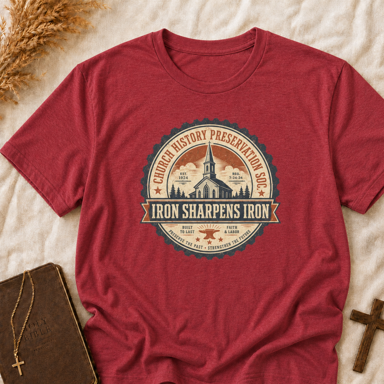 Church History Preservation Society "Iron Sharpens Iron" T-Shirt