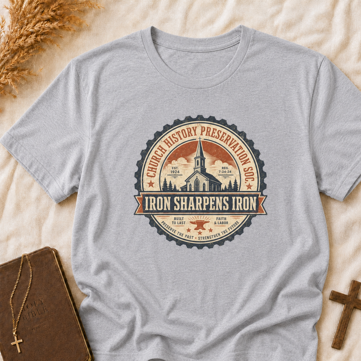 Church History Preservation Society "Iron Sharpens Iron" T-Shirt