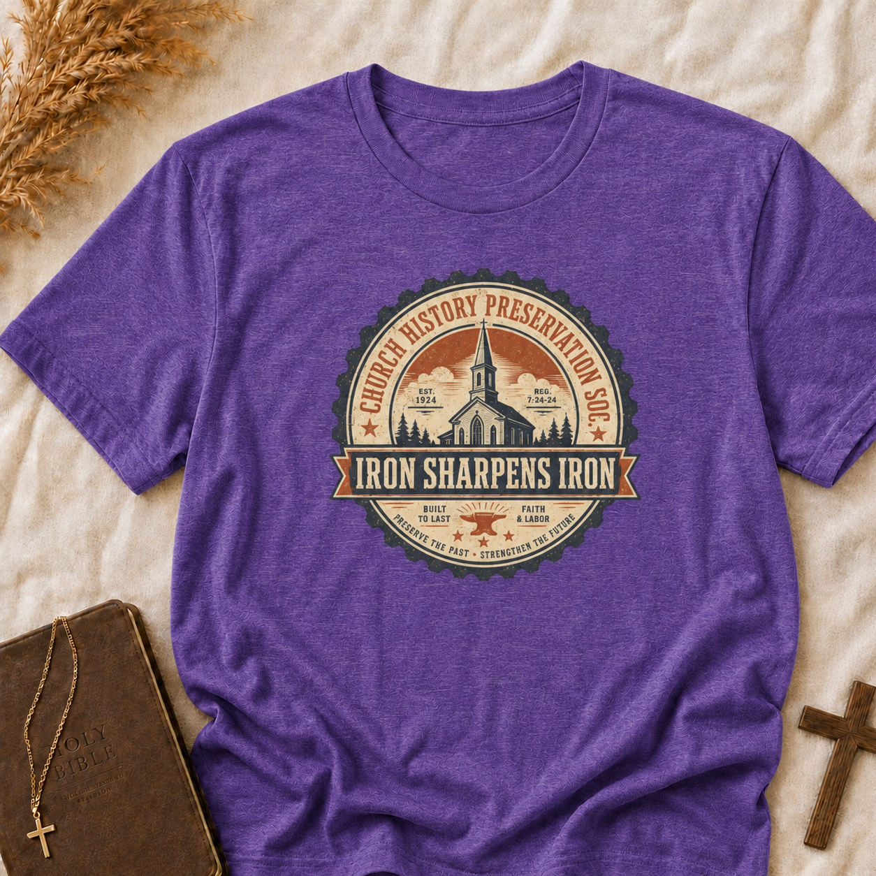 Church History Preservation Society "Iron Sharpens Iron" T-Shirt