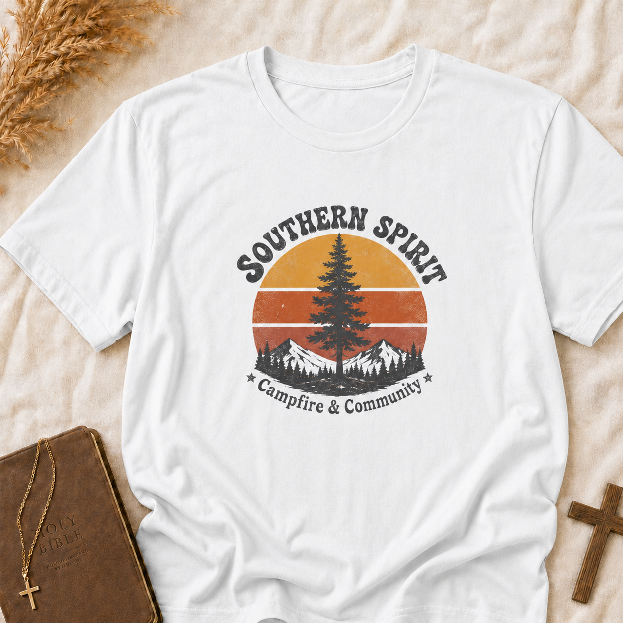 T-Shirt — Southern Spirit Sunset Pine Camping Tee