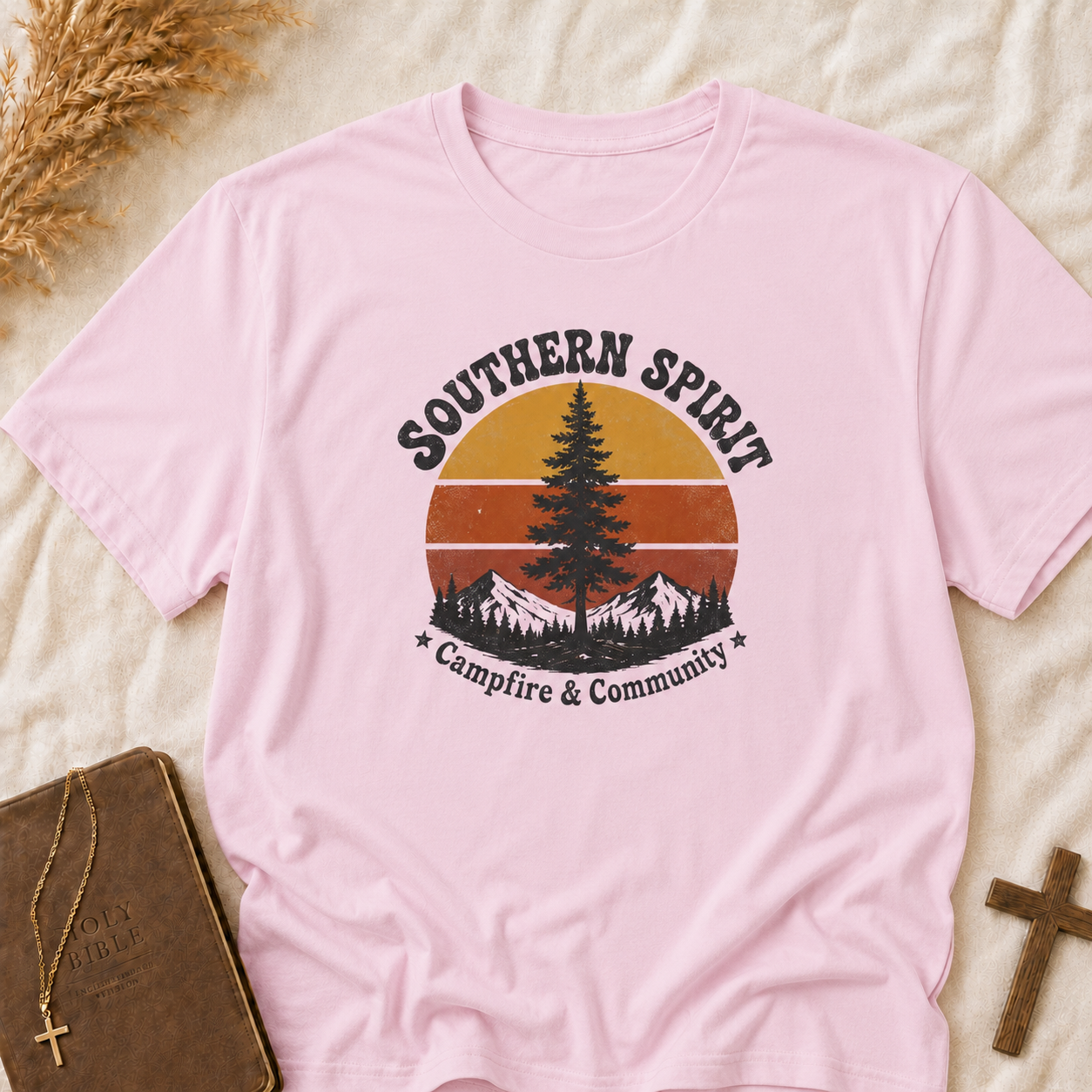 T-Shirt — Southern Spirit Sunset Pine Camping Tee