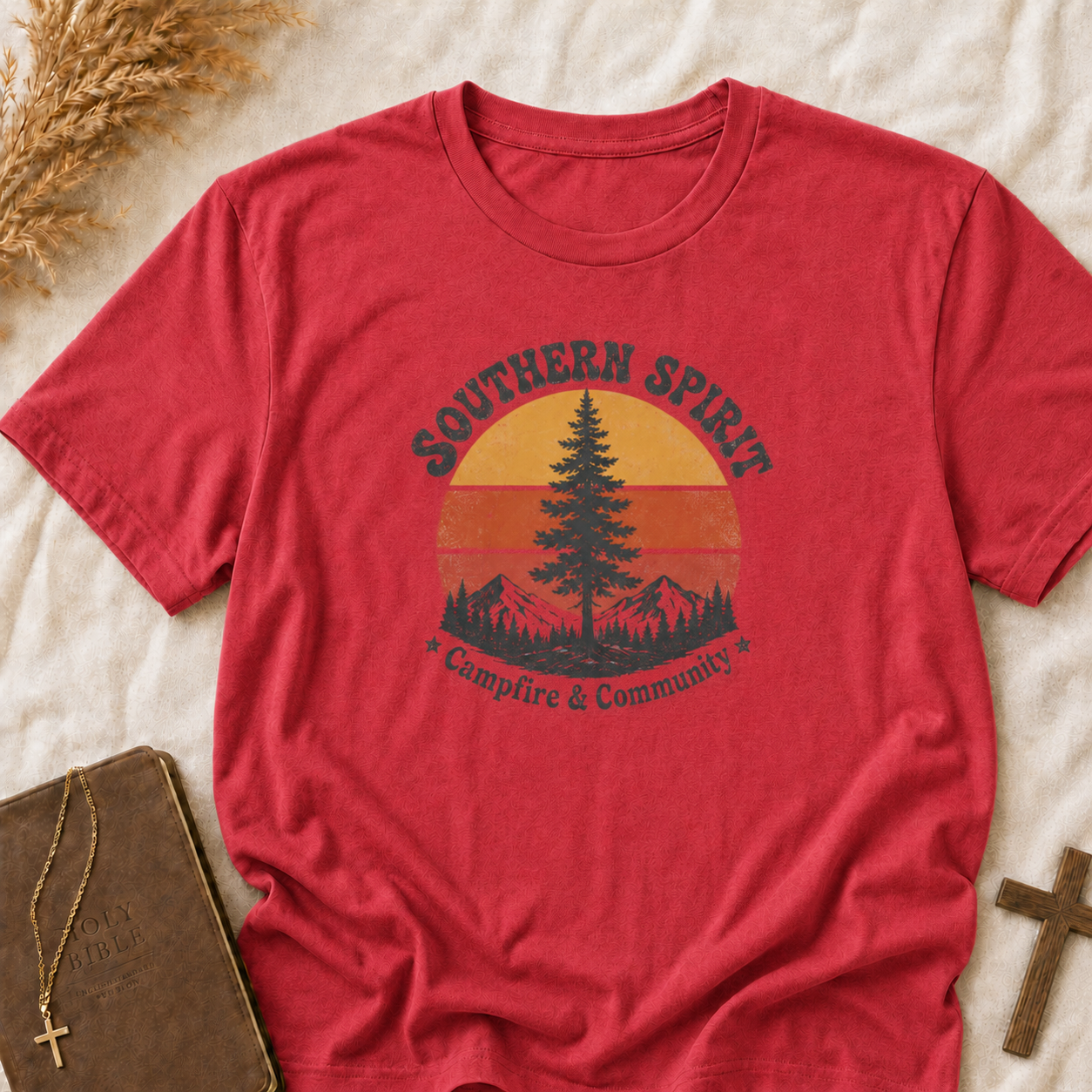 T-Shirt — Southern Spirit Sunset Pine Camping Tee