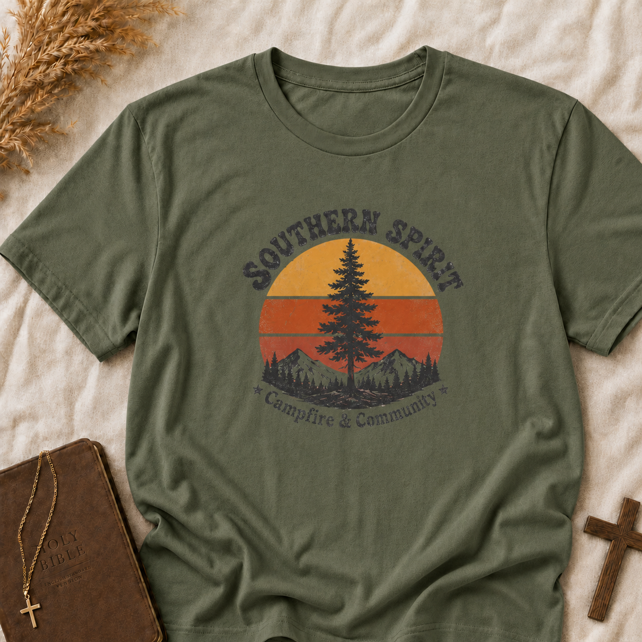 T-Shirt — Southern Spirit Sunset Pine Camping Tee
