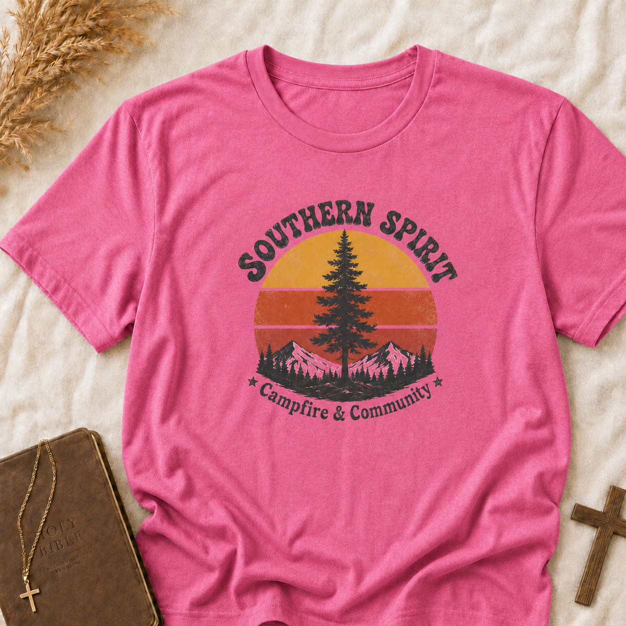T-Shirt — Southern Spirit Sunset Pine Camping Tee