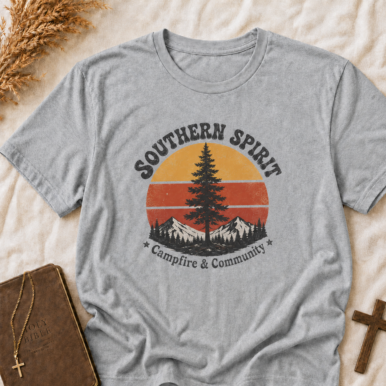 T-Shirt — Southern Spirit Sunset Pine Camping Tee