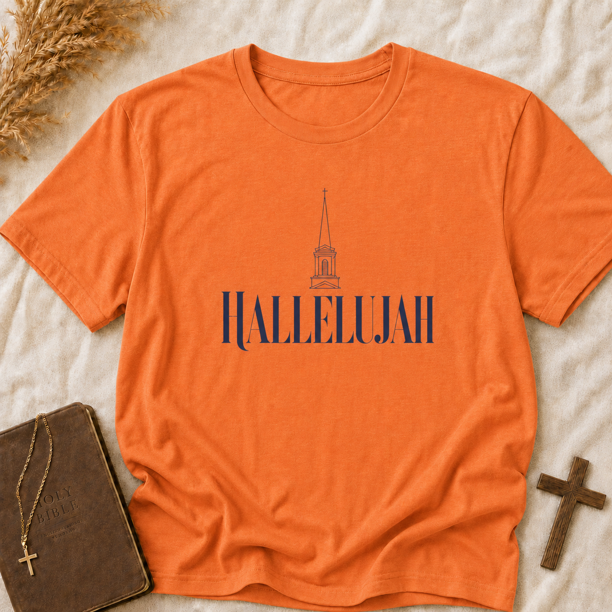Hallelujah Church Steeple T-Shirt — Inspirational Christian Faith Tee