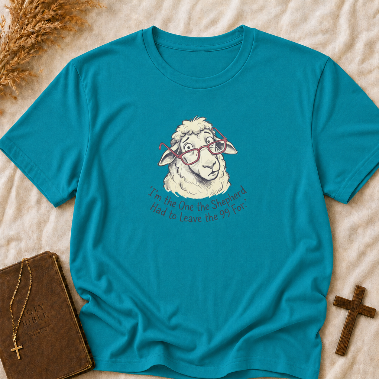 Sheep Graphic T-Shirt — “I’m The One The Shepherd Had to Leave the 99 For” Cute Farm Animal Tee
