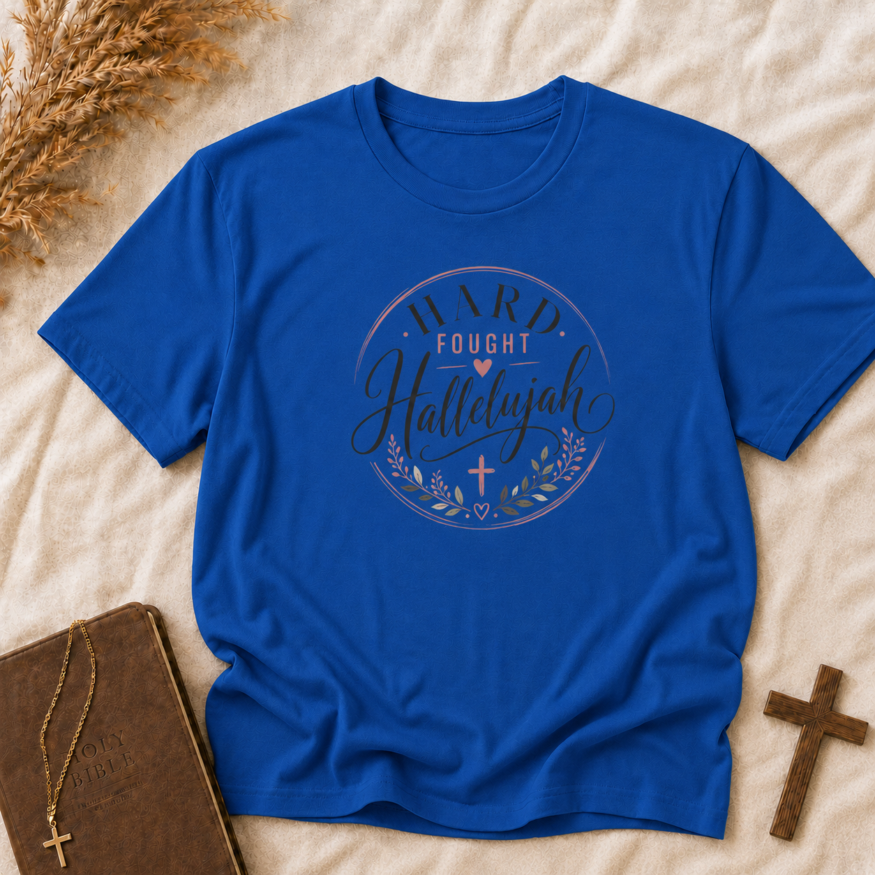 Hallelujah Faith Tee - "Hard Fought Hallelujah" Christian Inspirational T-Shirt