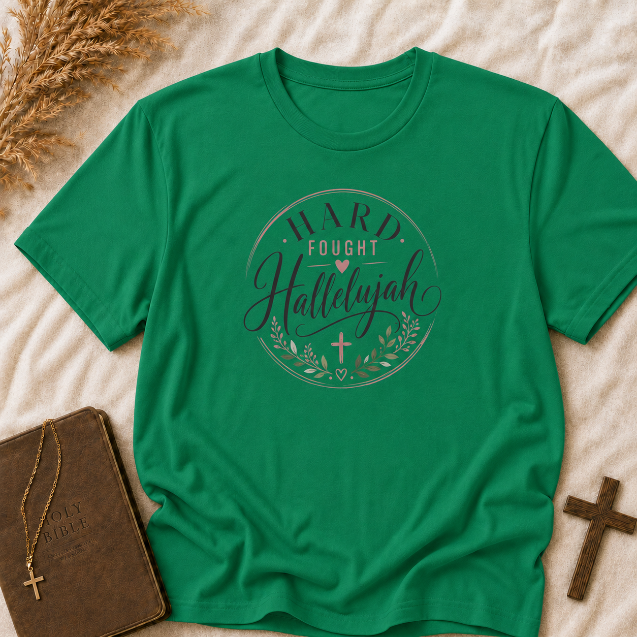 Hallelujah Faith Tee - "Hard Fought Hallelujah" Christian Inspirational T-Shirt