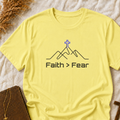 Faith > Fear T-Shirt — Christian Cross Mountain Graphic Tee