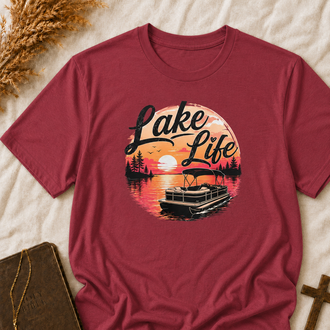 Lake Life T-Shirt – Retro Sunset Pontoon Boat Tee for Boating & Summer Lake Days