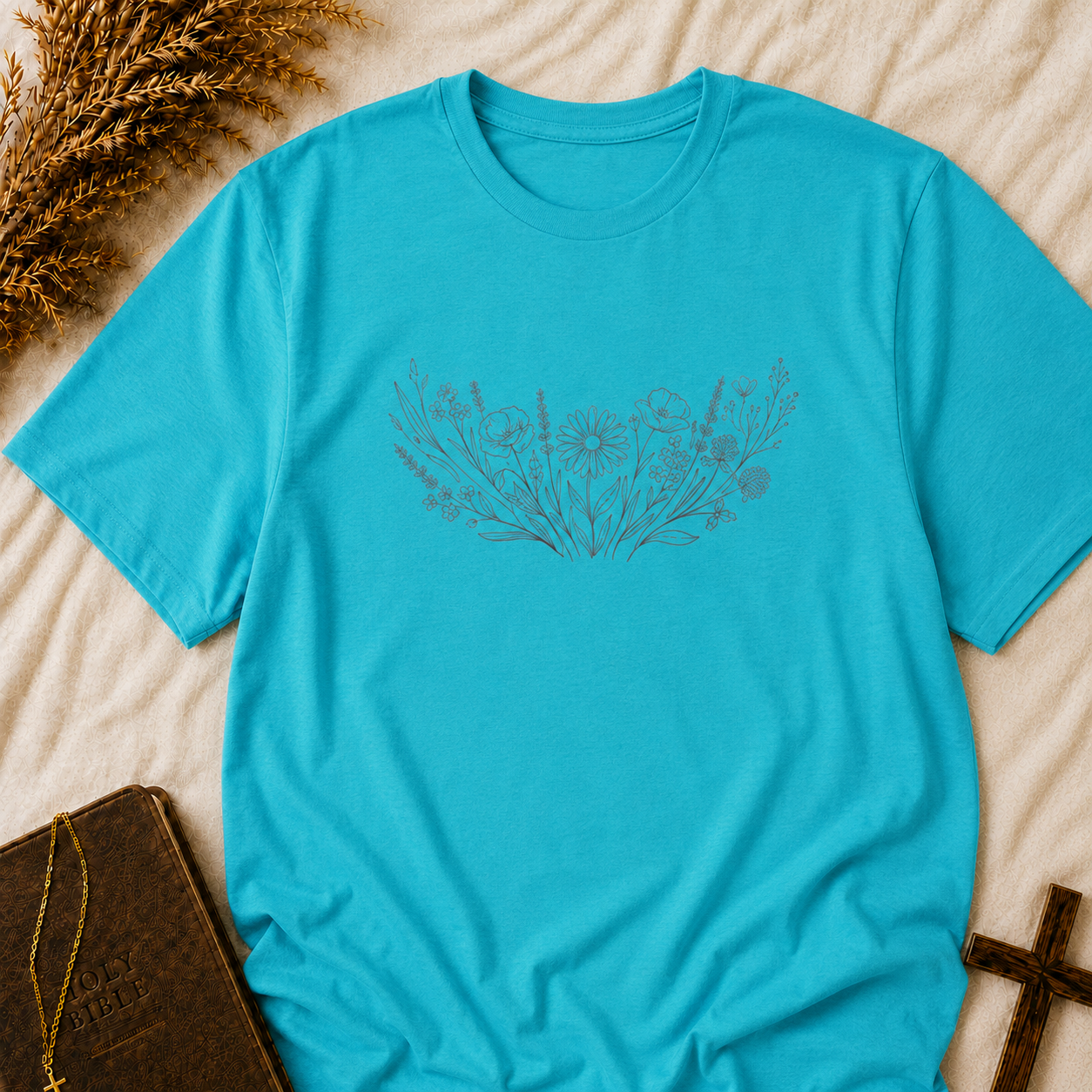 Floral Meadow Chest Graphic T-Shirt