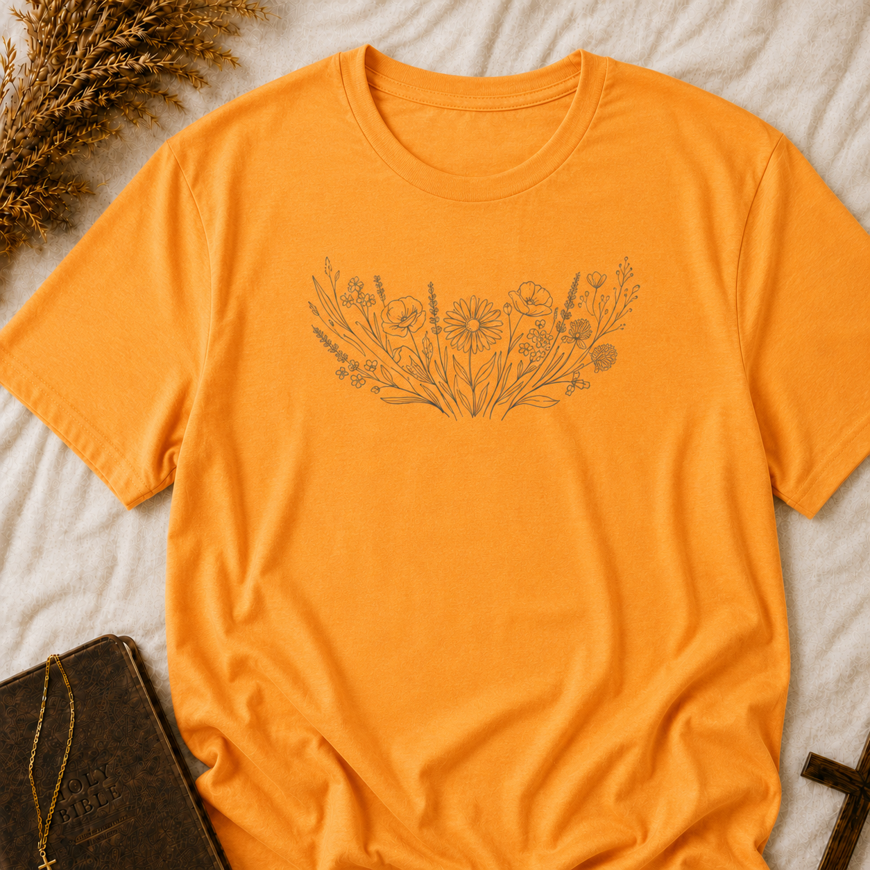 Floral Meadow Chest Graphic T-Shirt