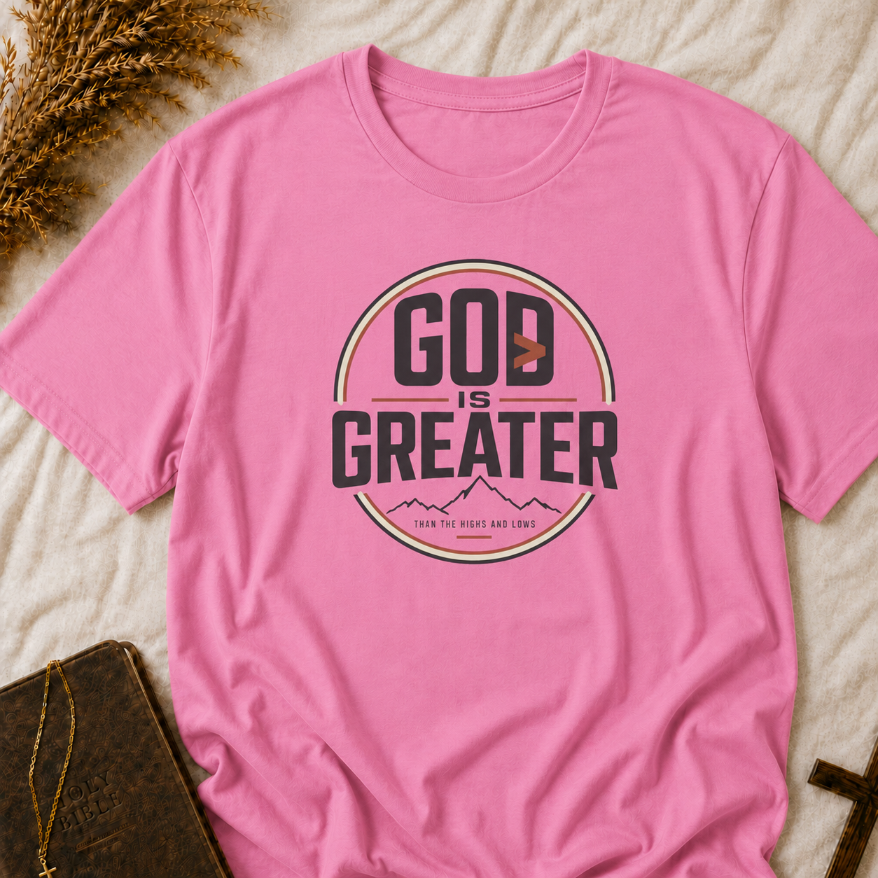 God Is Greater T-Shirt — Inspirational Christian Faith Shirt
