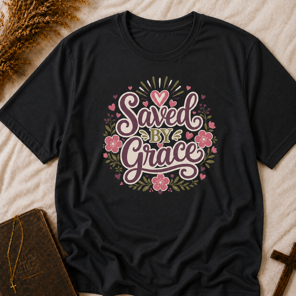 Saved By Grace Floral T-Shirt