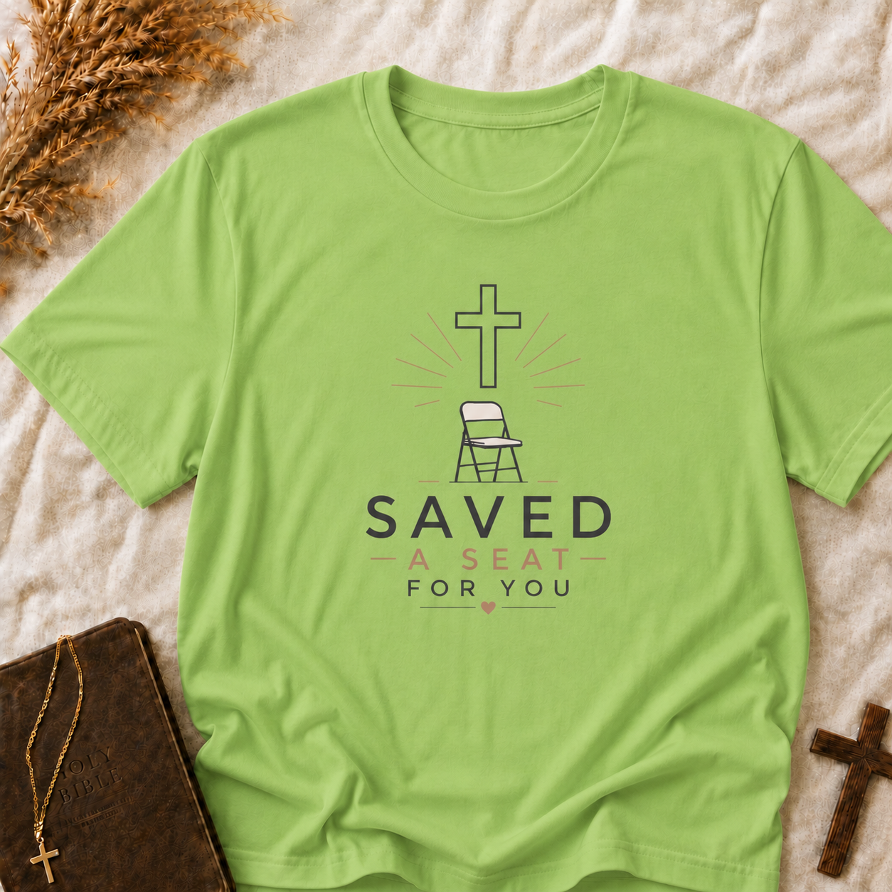 Saved T-Shirt — "Saved a Seat for You" Christian Faith Tee