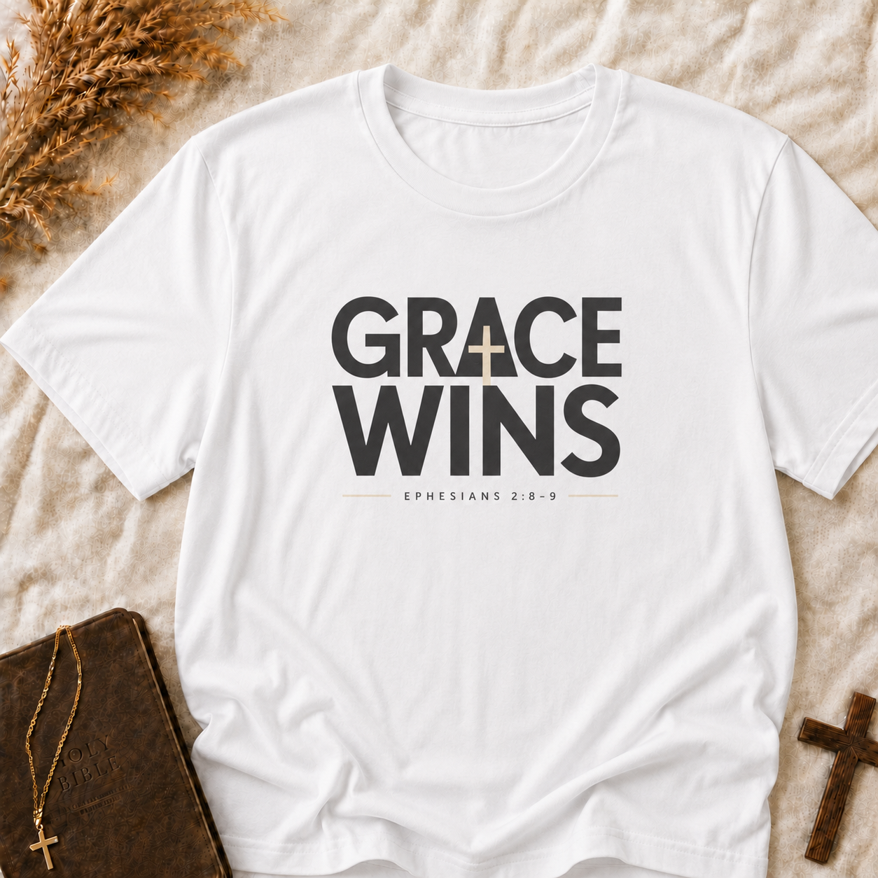 Grace Wins Christian T-Shirt