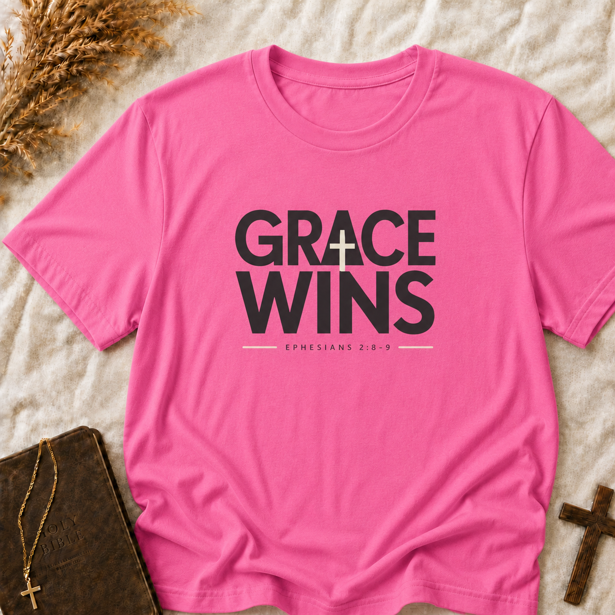 Grace Wins Christian T-Shirt
