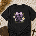 T-Shirt — "Choose Joy" Floral Bow Inspirational Tee