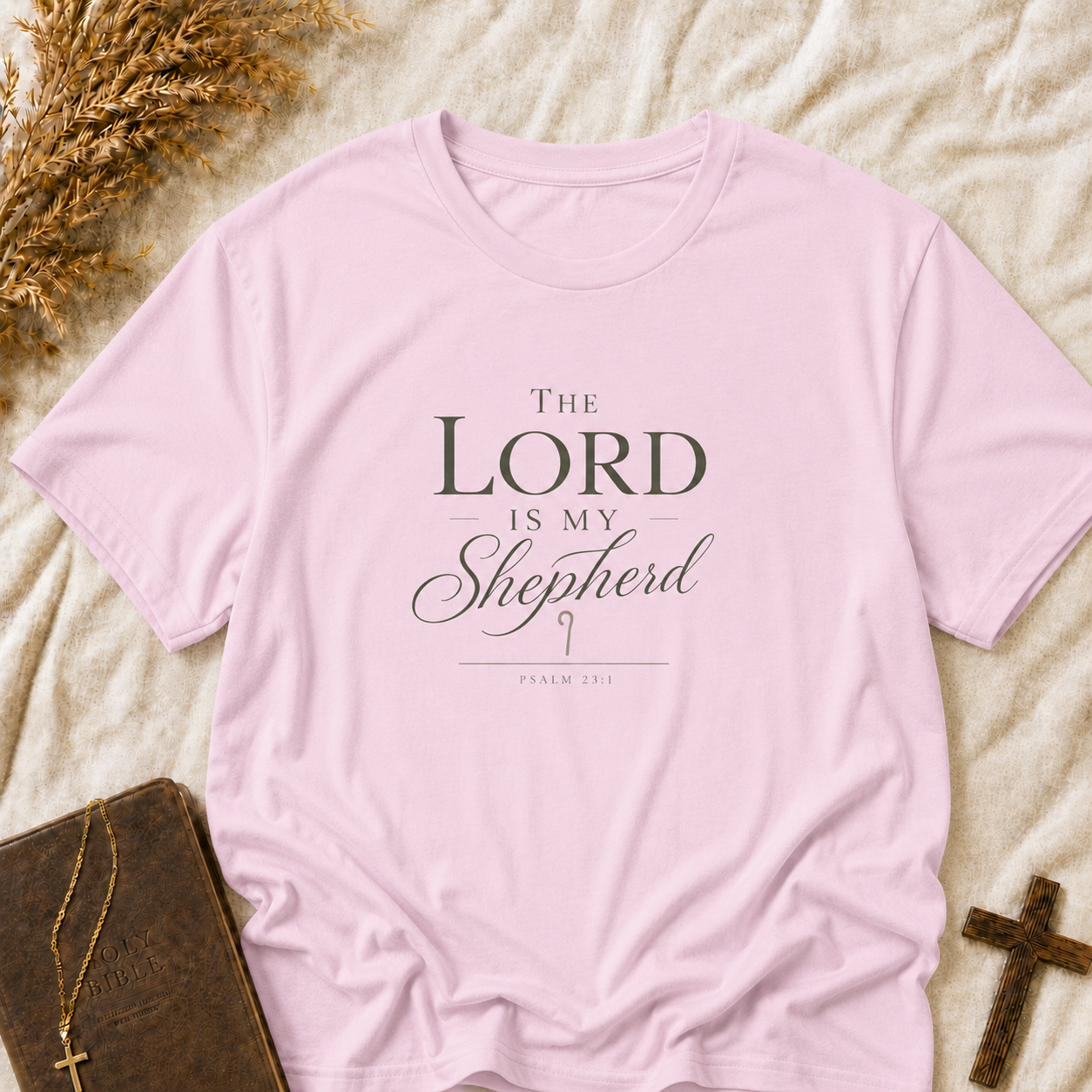 Christian T‑Shirt — “The Lord Is My Shepherd” Inspirational Faith Tee