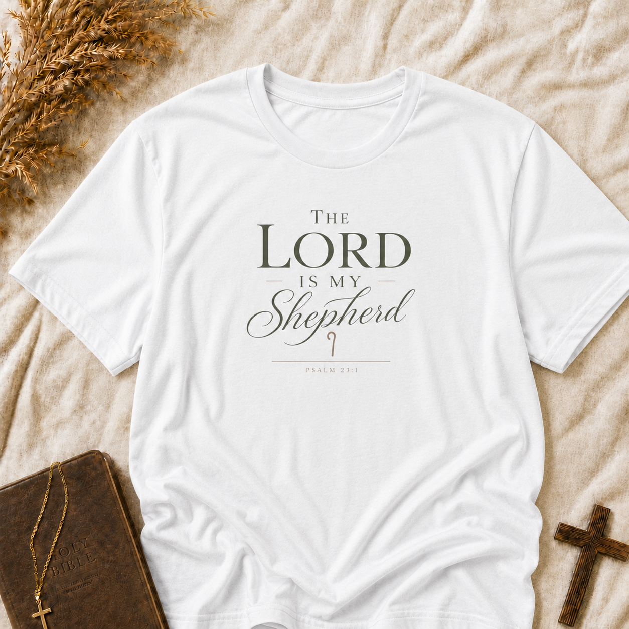 Christian T‑Shirt — “The Lord Is My Shepherd” Inspirational Faith Tee
