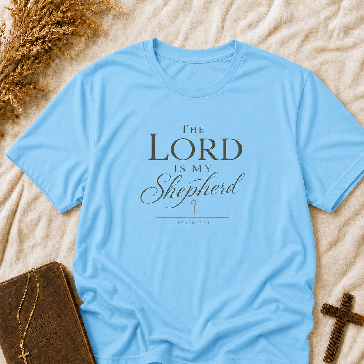 Christian T‑Shirt — “The Lord Is My Shepherd” Inspirational Faith Tee