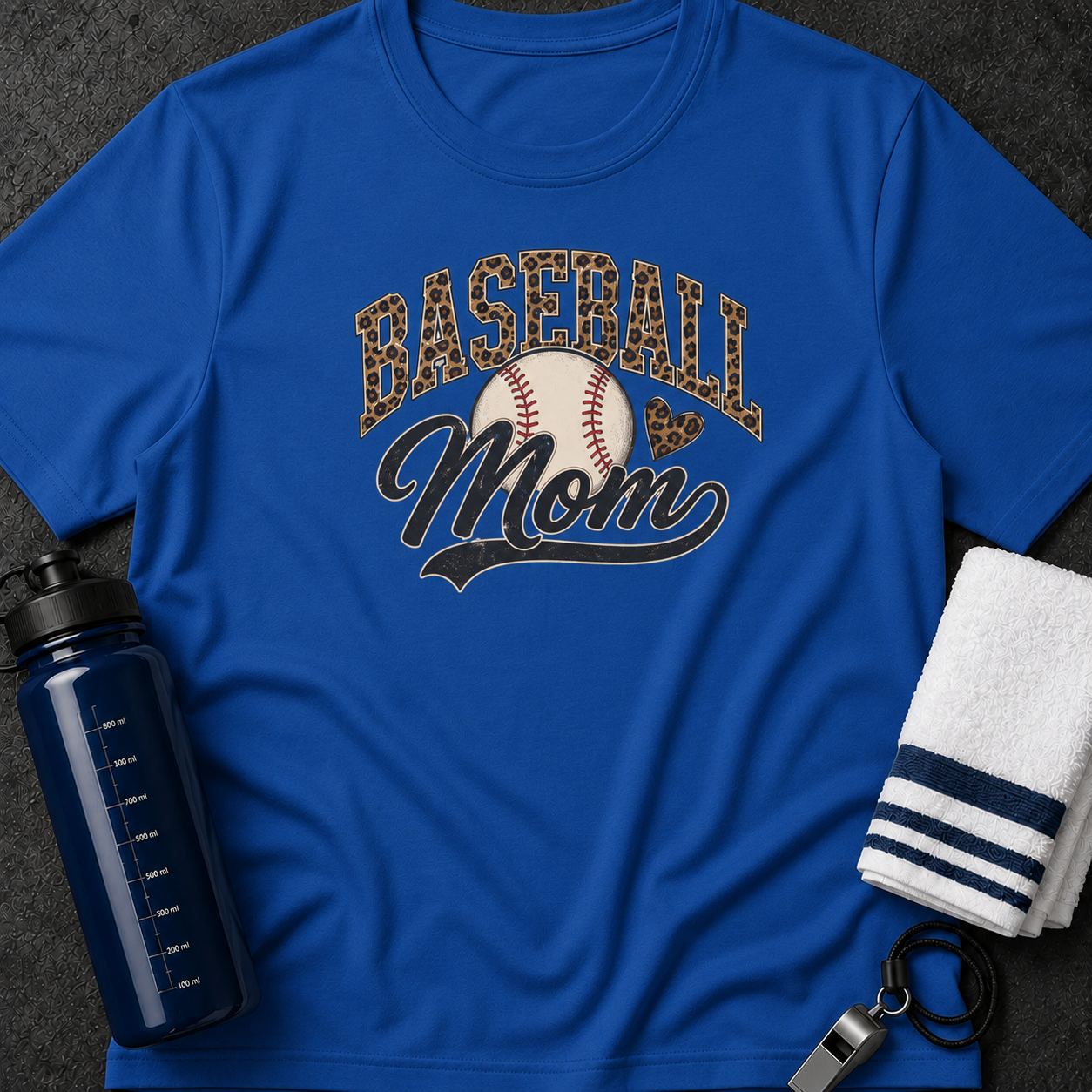 Baseball Mom T-Shirt — Leopard Print Baseball Graphic for Proud Moms