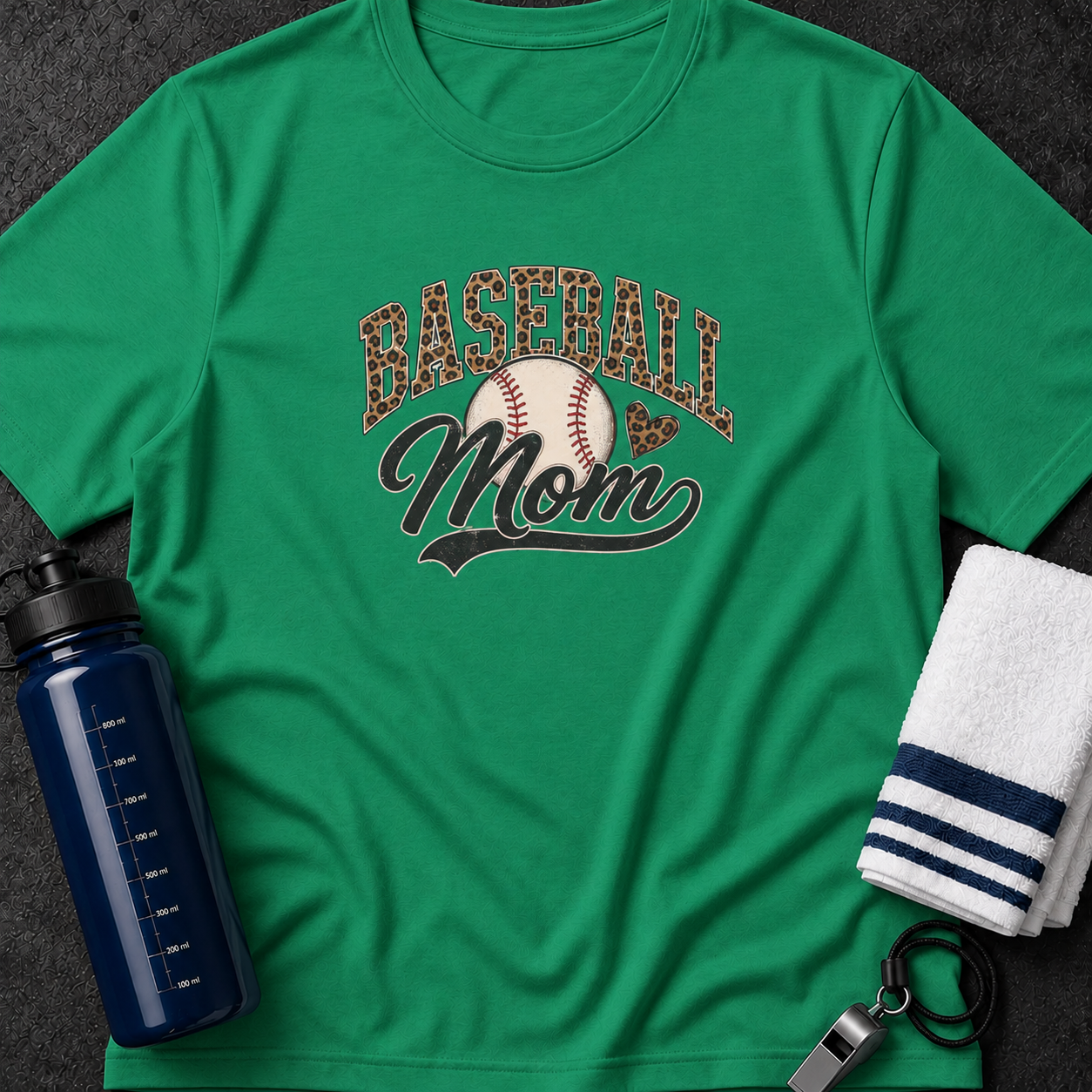 Baseball Mom T-Shirt — Leopard Print Baseball Graphic for Proud Moms