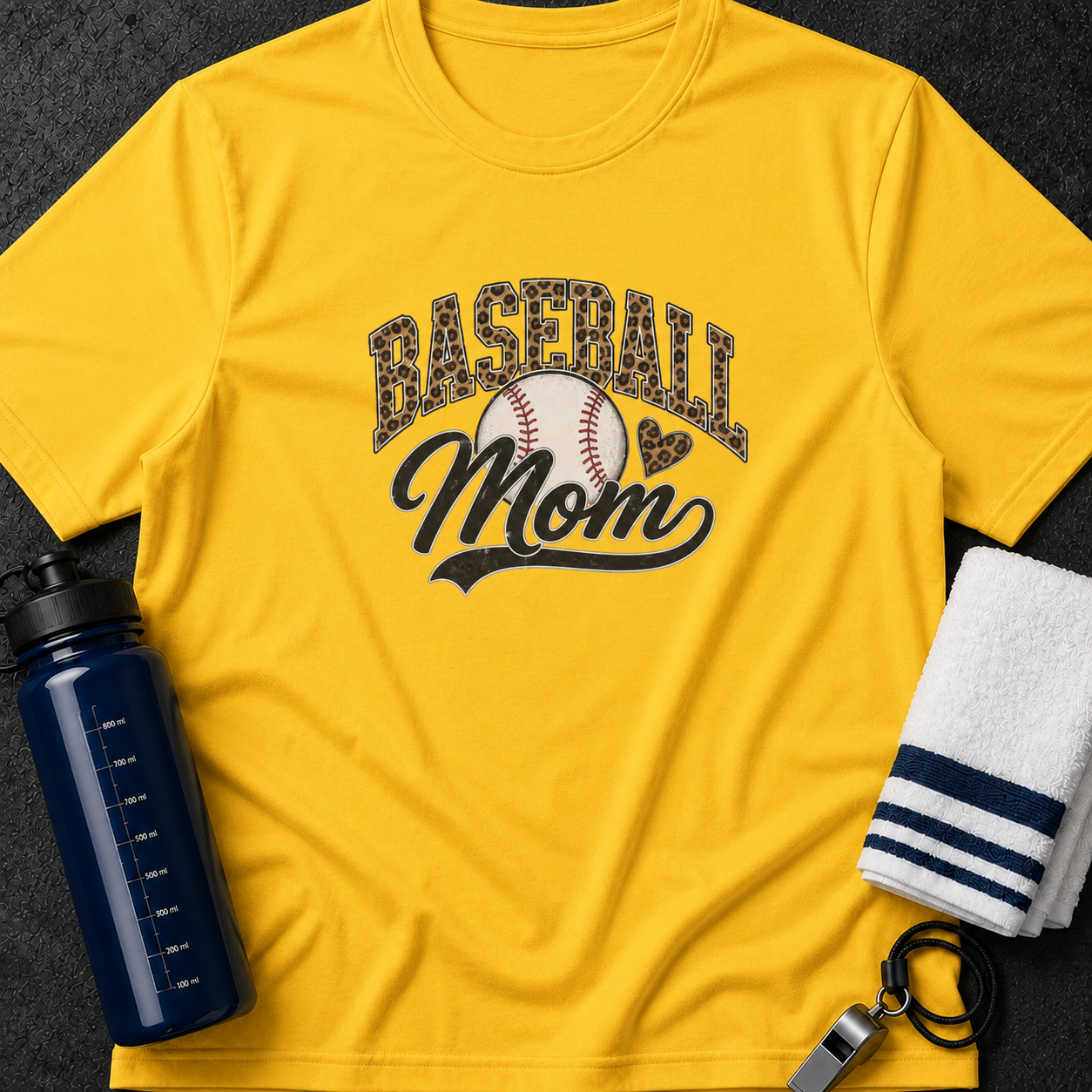 Baseball Mom T-Shirt — Leopard Print Baseball Graphic for Proud Moms