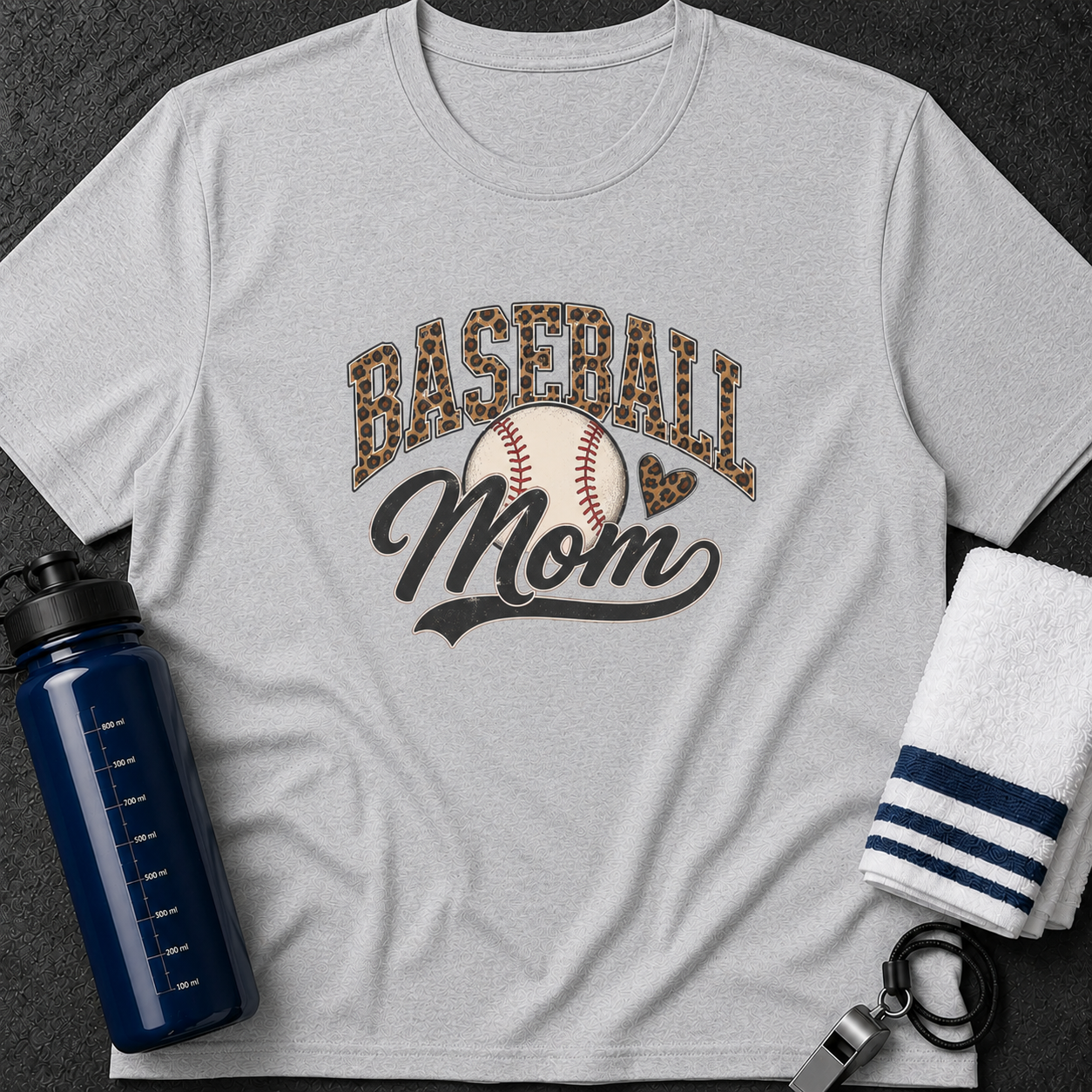 Baseball Mom T-Shirt — Leopard Print Baseball Graphic for Proud Moms