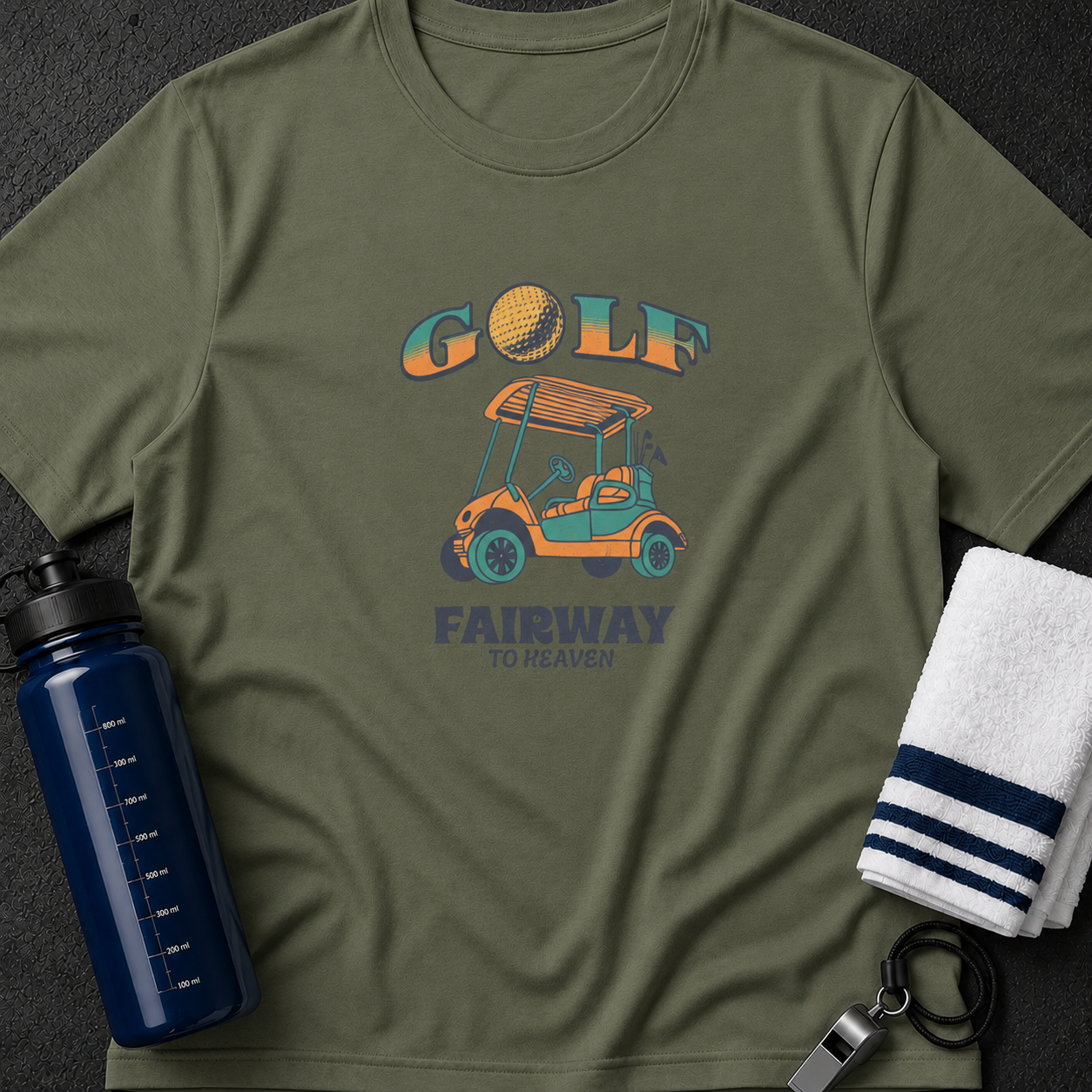 Golf Cart T-Shirt — 'Golf: Fairway to Heaven' Vintage Retro Tee