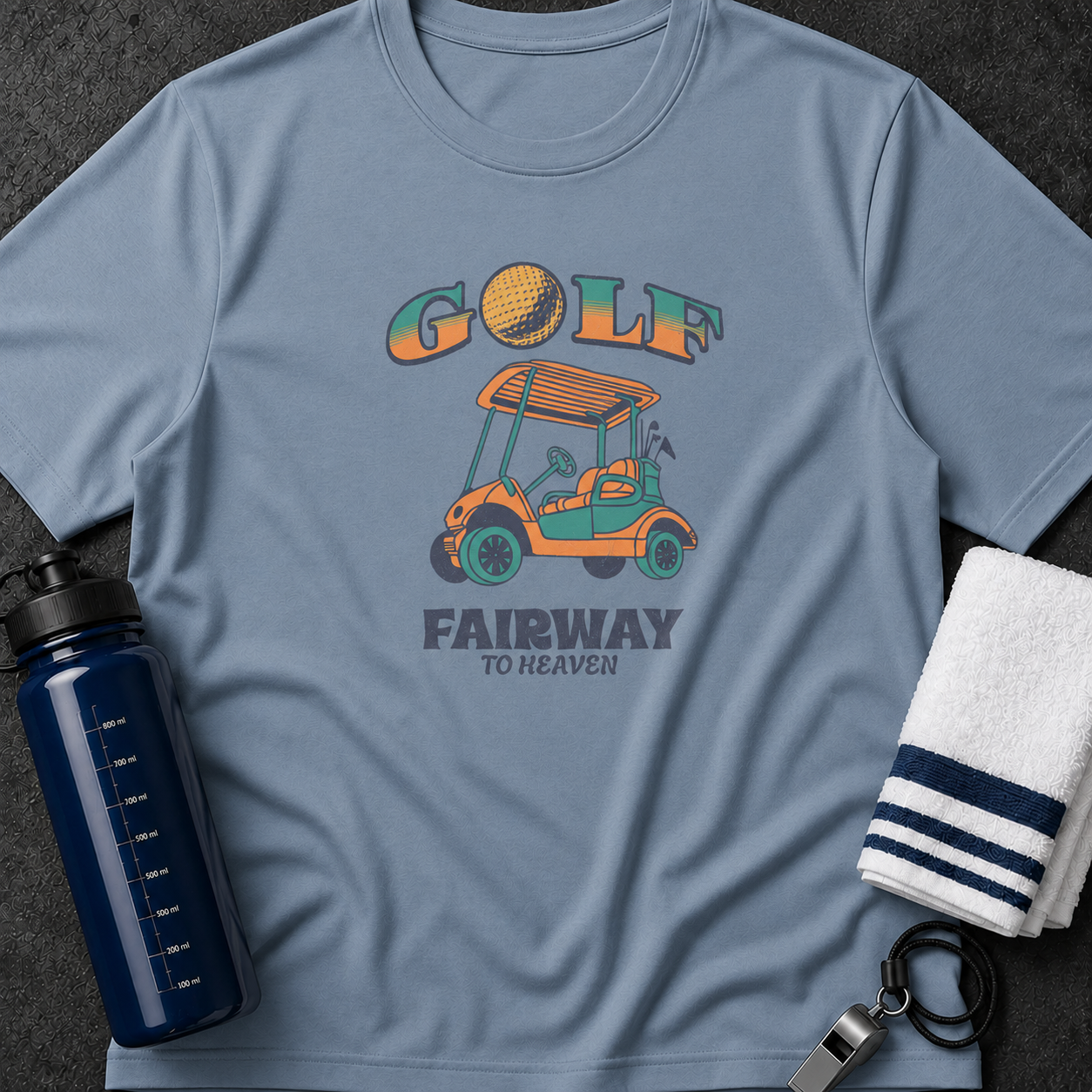 Golf Cart T-Shirt — 'Golf: Fairway to Heaven' Vintage Retro Tee