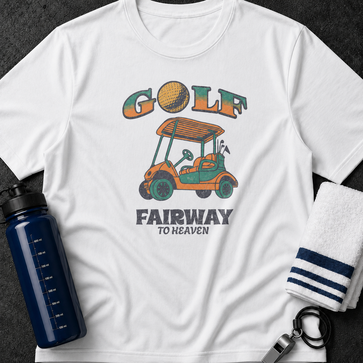 Golf Cart T-Shirt — 'Golf: Fairway to Heaven' Vintage Retro Tee