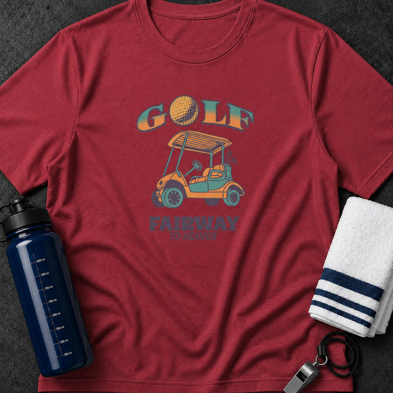 Golf Cart T-Shirt — 'Golf: Fairway to Heaven' Vintage Retro Tee