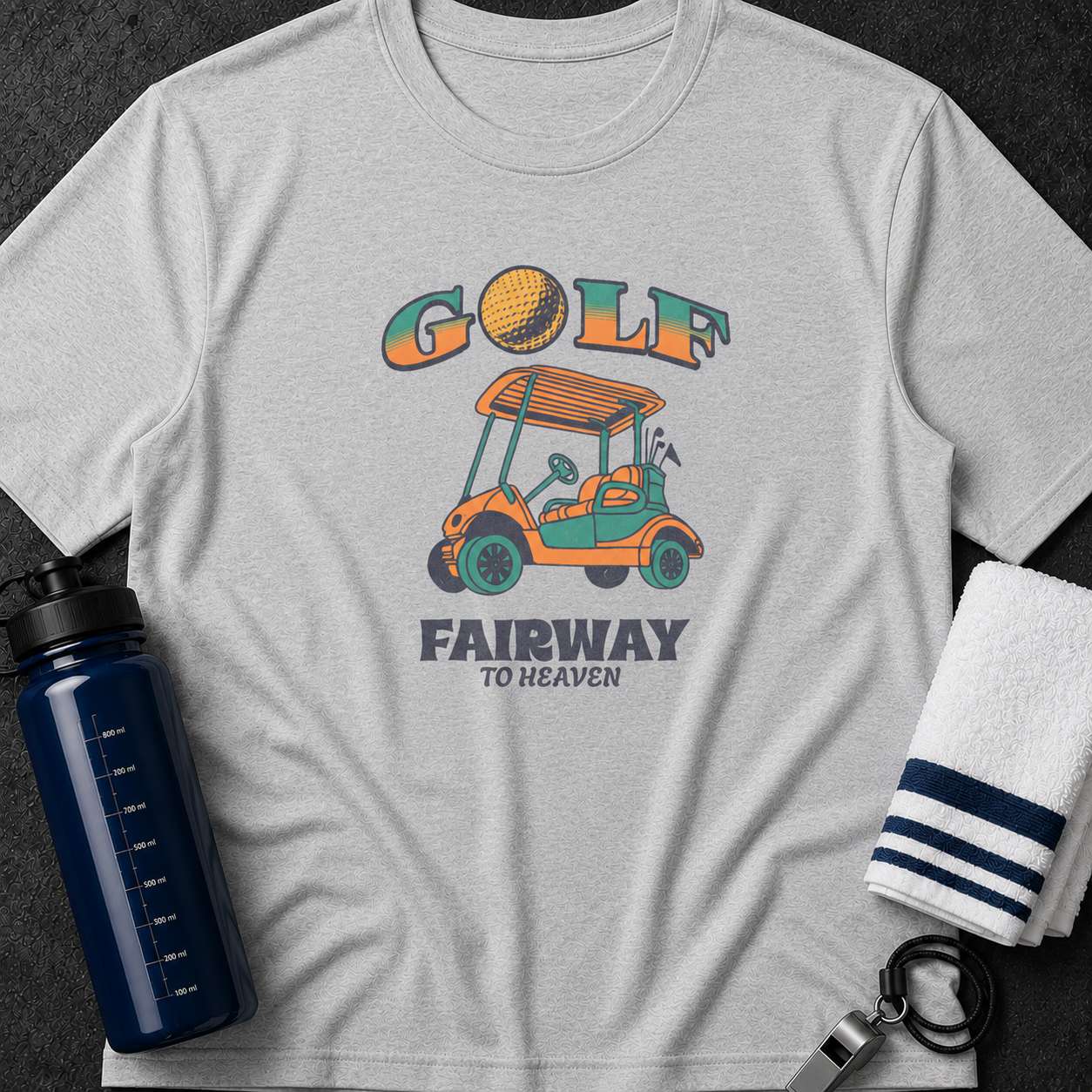 Golf Cart T-Shirt — 'Golf: Fairway to Heaven' Vintage Retro Tee