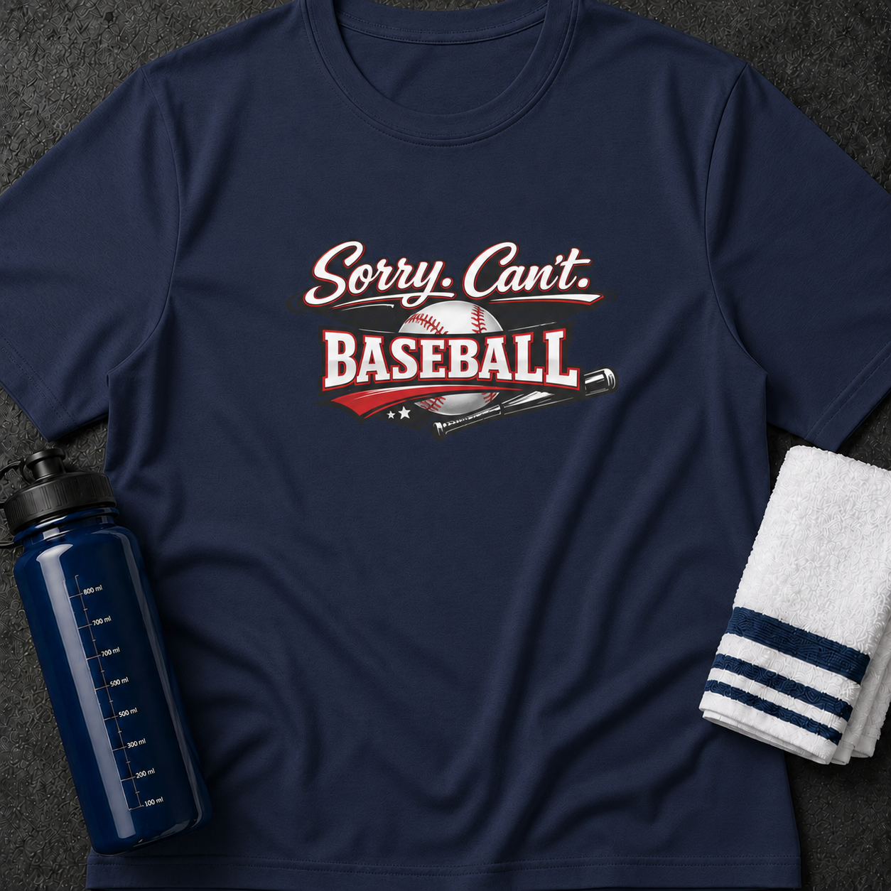 Baseball T-Shirt — "Sorry. Can't. Baseball." Graphic Tee for Fans & Players