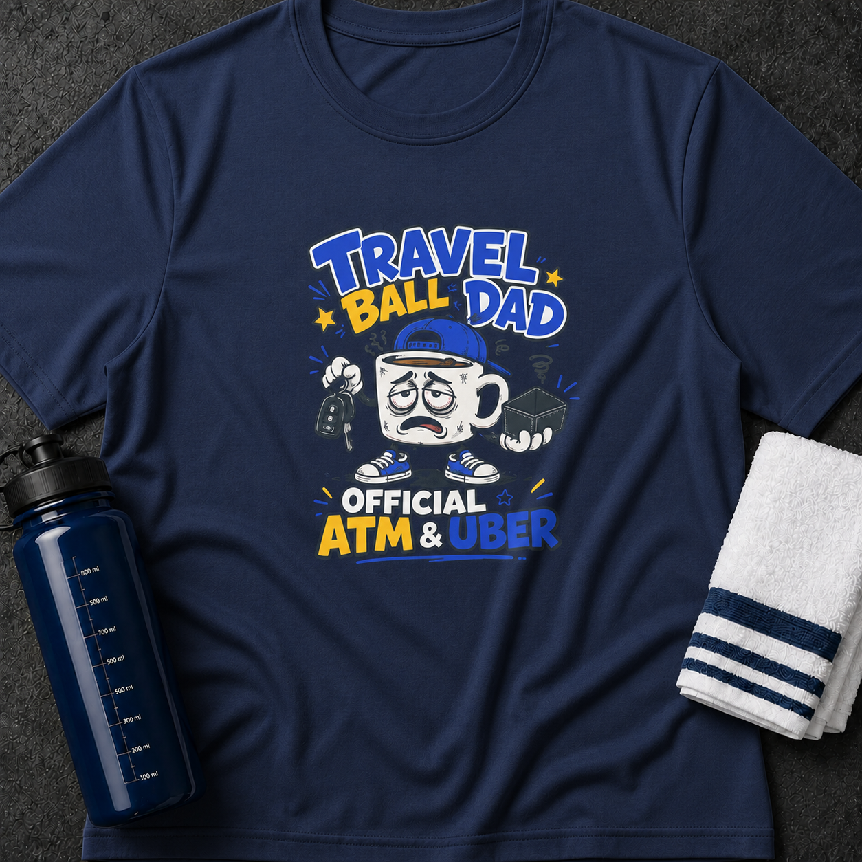Travel Ball Dad T-Shirt — 'Official ATM & Uber' Funny Baseball Dad Tee