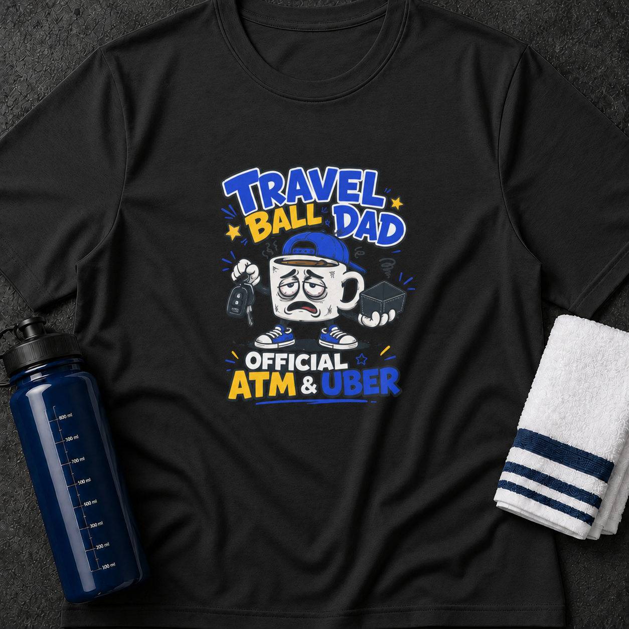 Travel Ball Dad T-Shirt — 'Official ATM & Uber' Funny Baseball Dad Tee