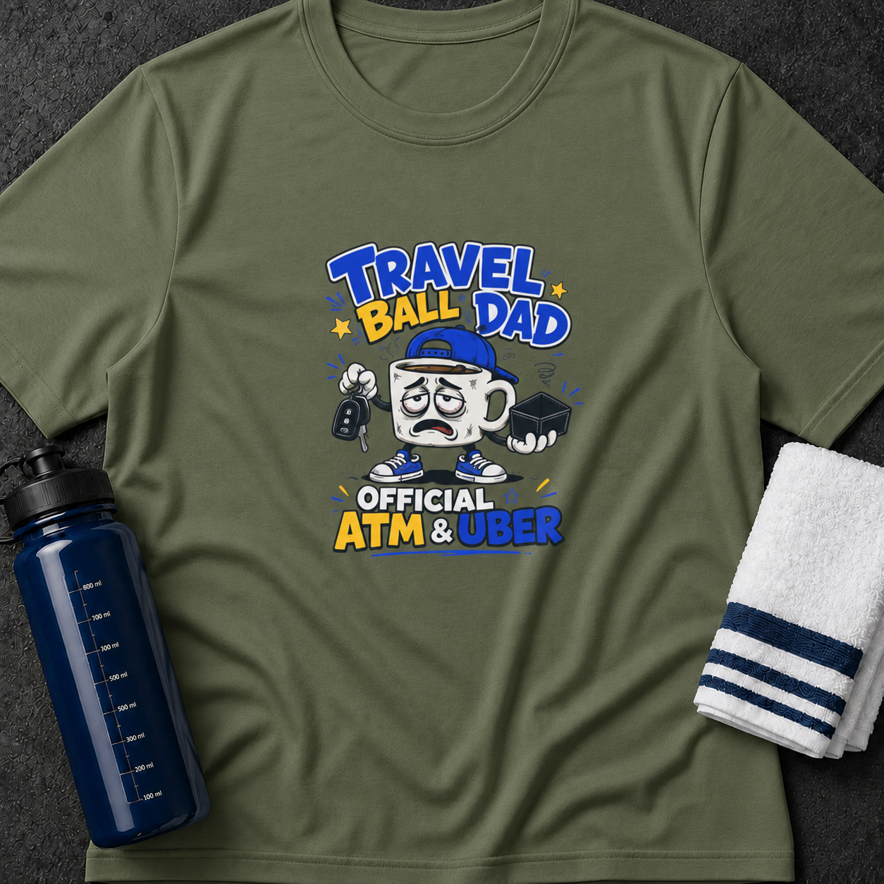 Travel Ball Dad T-Shirt — 'Official ATM & Uber' Funny Baseball Dad Tee