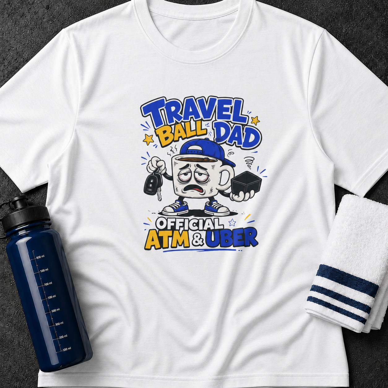 Travel Ball Dad T-Shirt — 'Official ATM & Uber' Funny Baseball Dad Tee