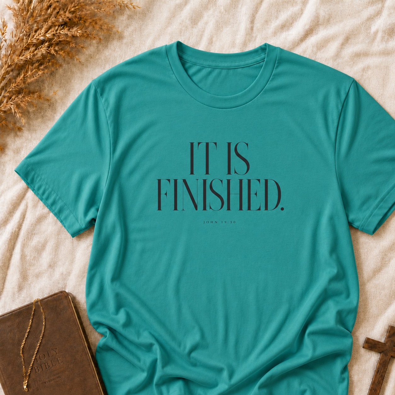 T-Shirt — "It Is Finished." Minimalist Inspirational Tee