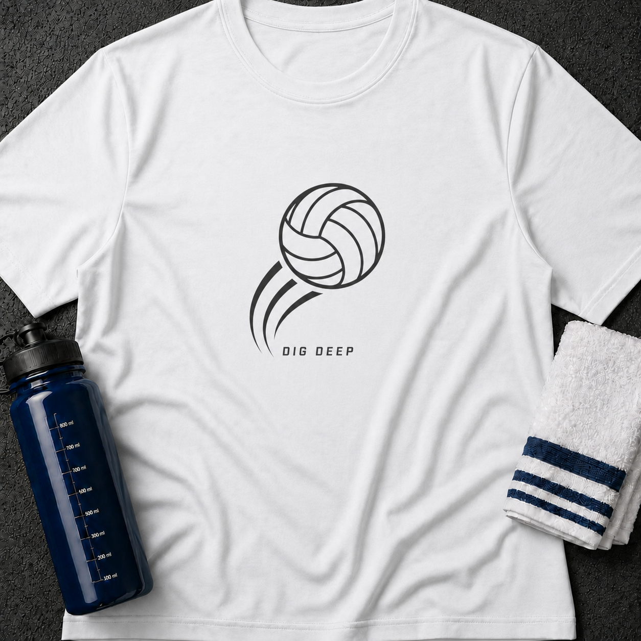 Volleyball "Dig Deep" T-Shirt — Minimal Sports Tee for Players & Fans