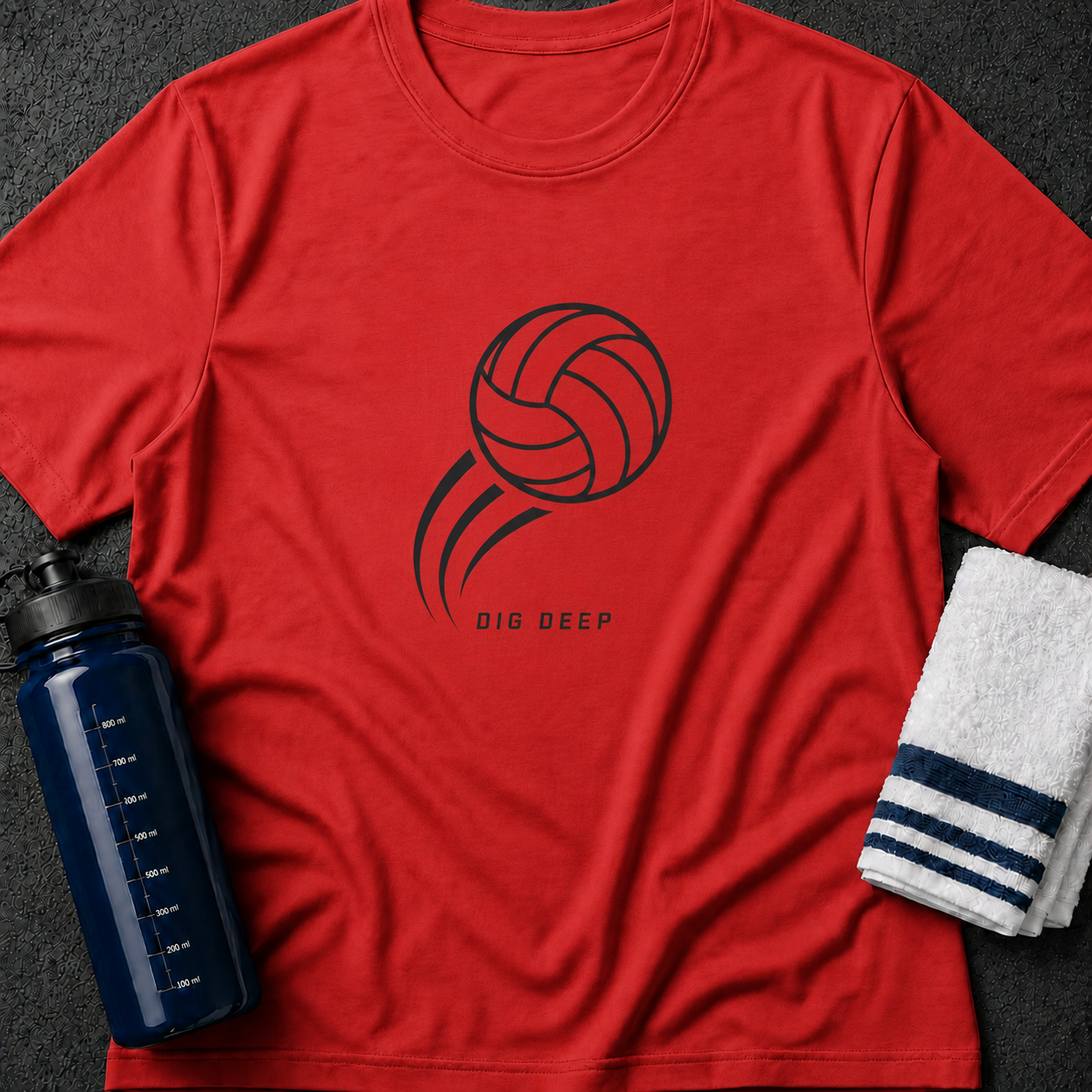Volleyball "Dig Deep" T-Shirt — Minimal Sports Tee for Players & Fans