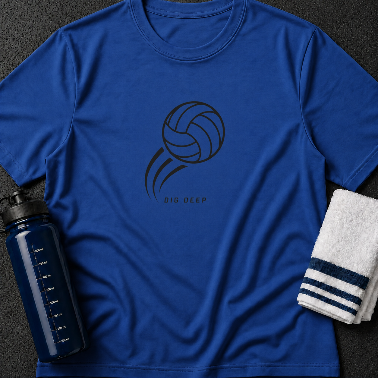 Volleyball "Dig Deep" T-Shirt — Minimal Sports Tee for Players & Fans
